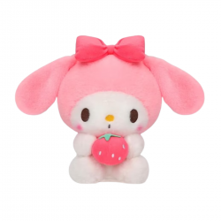 Плюшено куче с ягодка, розово, 23 см