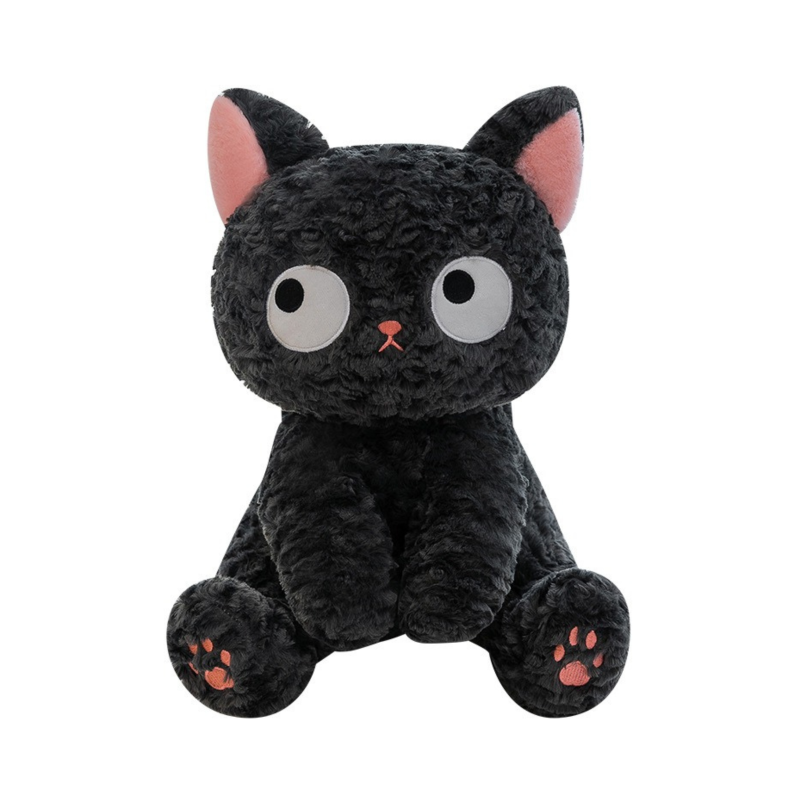 Плюшено коте Кити, черно, 45 см