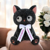Плюшено коте Кити с надписана панделка, черно, 45 см