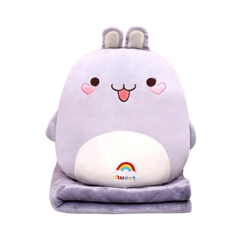 Плюшена възгланица зайче и одеалце, 40 см