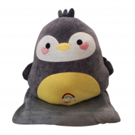 Плюшена възглавничка пингвин, 40 см + одеалце с надпис Плюшена възглавничка пингвин, 40 см + одеалце с надпис