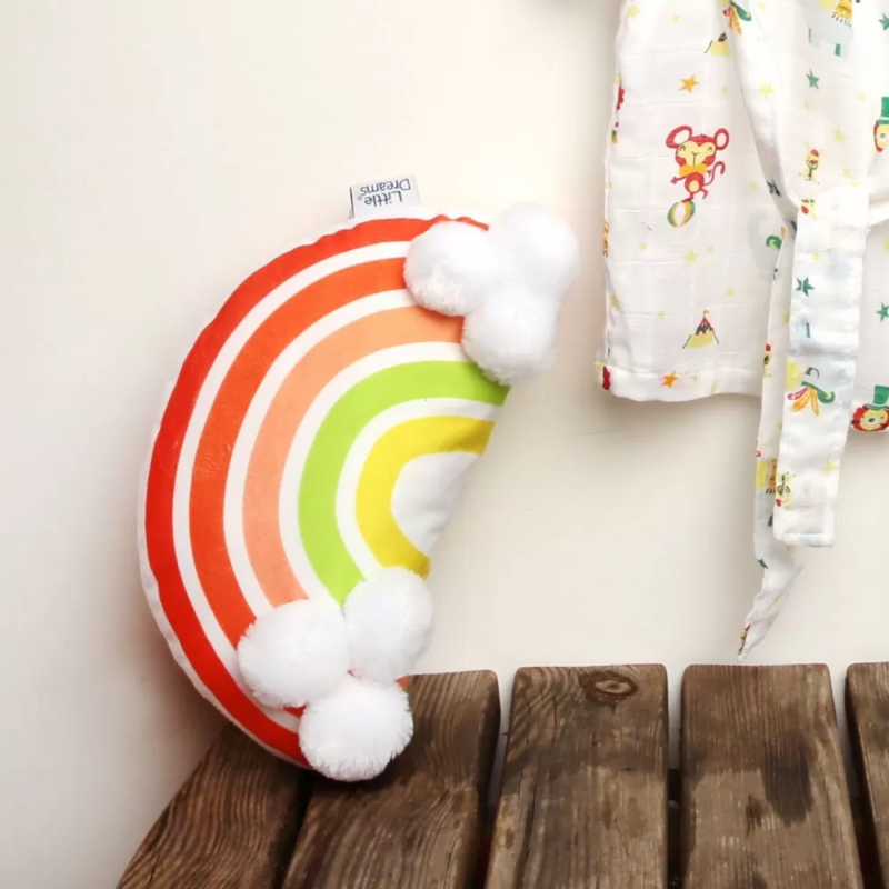 Декоративна възглавница дъга, цветна, 30 см