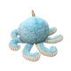 Плюшен октопод със златен рог, син, 30 см