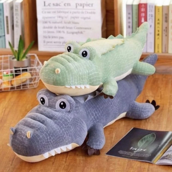 Плюшен крокодил Коки, сив, 45 см