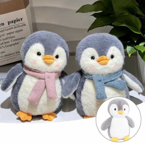 Плюшен пингвин Кико с розово шалче, 20 см