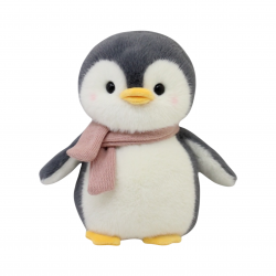 Плюшен пингвин Кико с розово шалче, 20 см