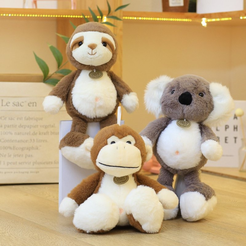 Плюшена маймуна Пепи с медальон, кафява, 30 см