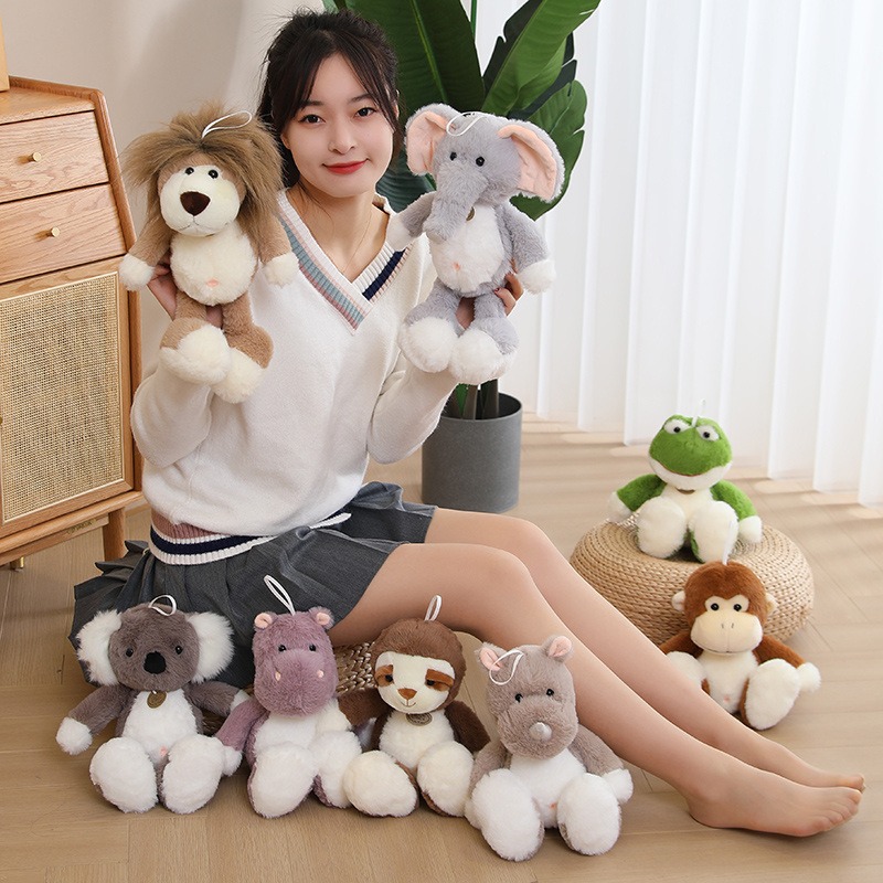 Плюшен слон Ангел с медальон, сив, 30 см