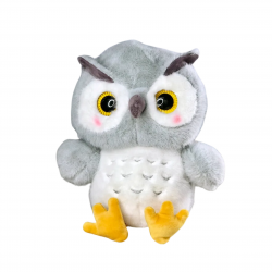 Плюшена сова Сиси, сива, 40 см