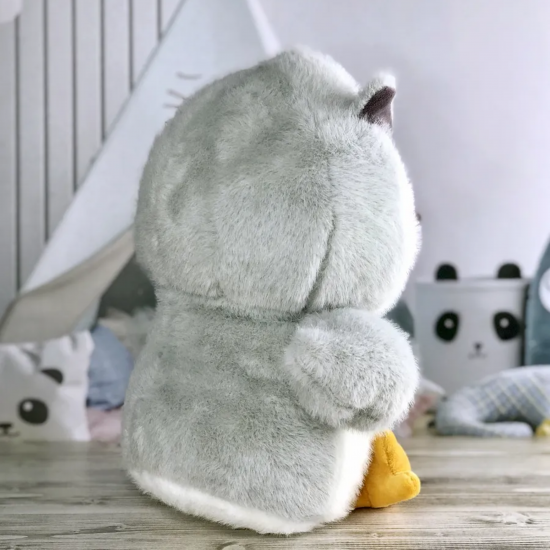 Плюшена сова Сиси, сива, 40 см