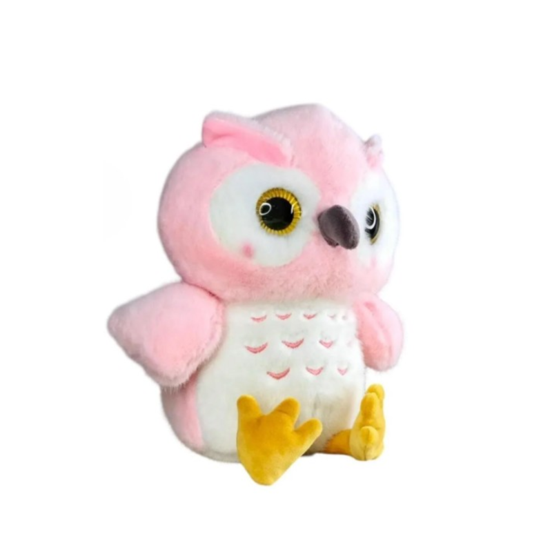 Плюшена сова Сиси, розова, 40 см