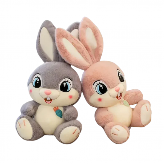 Плюшен заек Бени, сив, 30 см