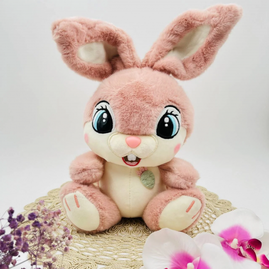 Плюшен заек Бени, розов, 30 см
