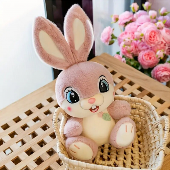 Плюшен заек Бени, розов, 30 см