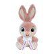 Плюшен заек Бени с надписана панделка, розов, 30 см