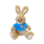 Плюшено зайче със синя тениска, 20 см