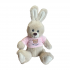 Плюшено зайче с розова тениска, 20 см