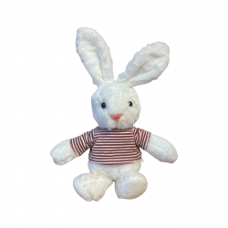 Плюшен заек Рози, бял, 30 см