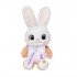 Плюшен заек Рони с надписана панделка, бял, 40 см