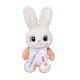 Плюшен заек Рони с надписана панделка, бял, 40 см