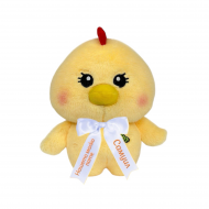 Плюшено пате Лола с надписана панделка, жълто, 22 см