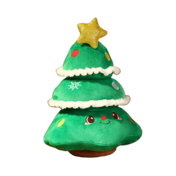 Плюшена коледна елхичка със звезда, 17 см
