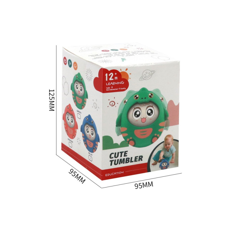 Образователна играчка Неваляшка Динозавър в синьо