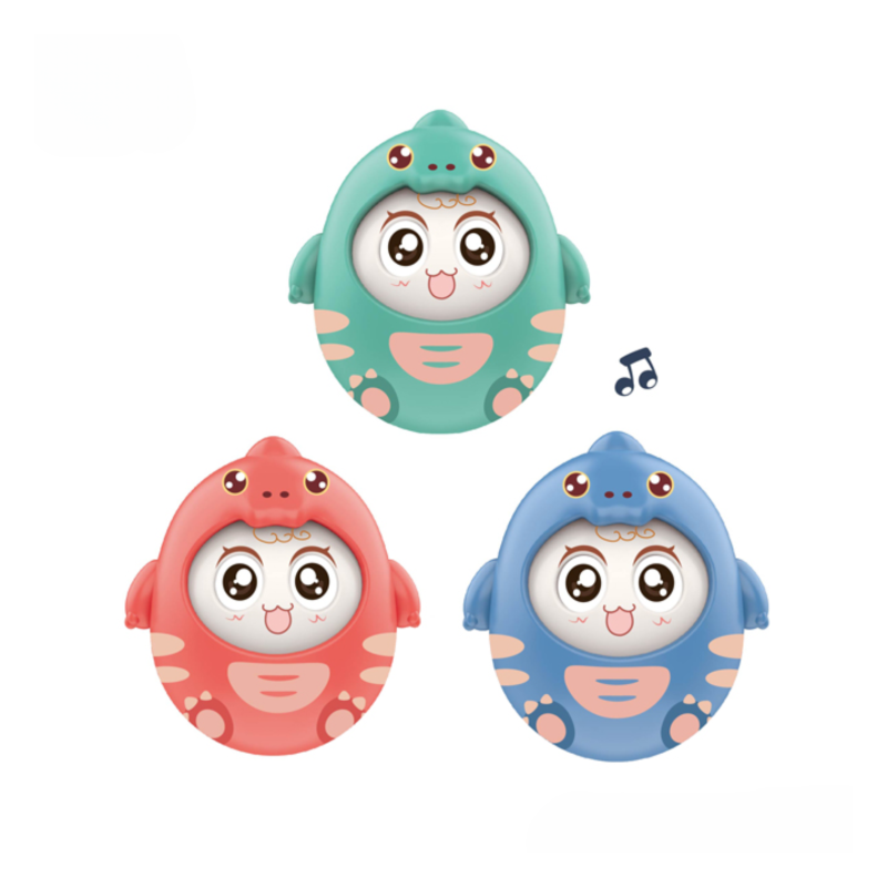 Образователна играчка Неваляшка Динозавър в синьо