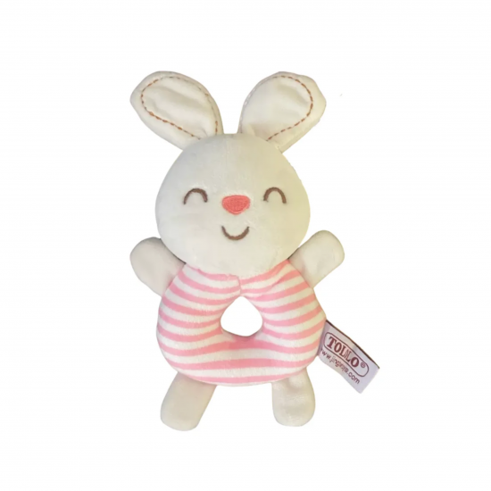 Подаръчен комплект за бебе момиче - Фоторамка с бебешки дрънкалки Зайче