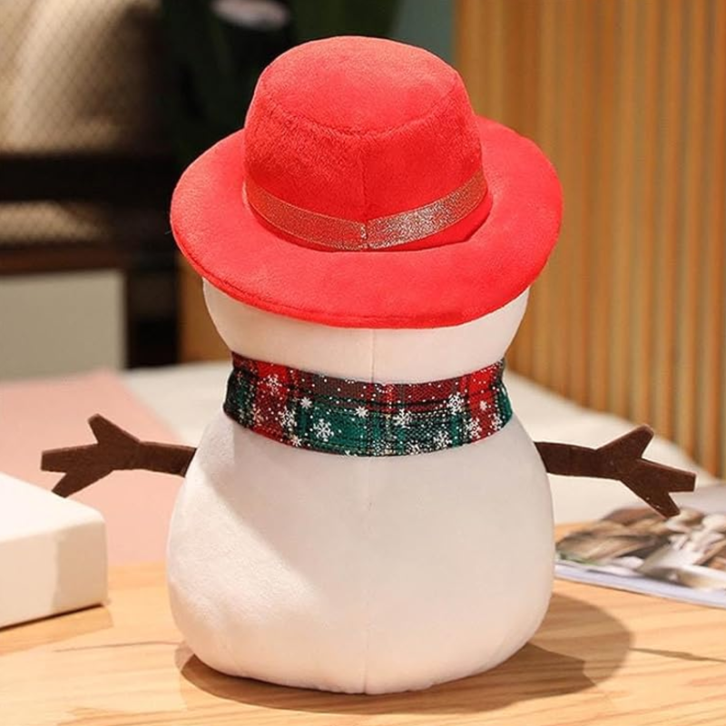 Плюшен снежен човек със шалче и надпис Merry Christmas, 25 см