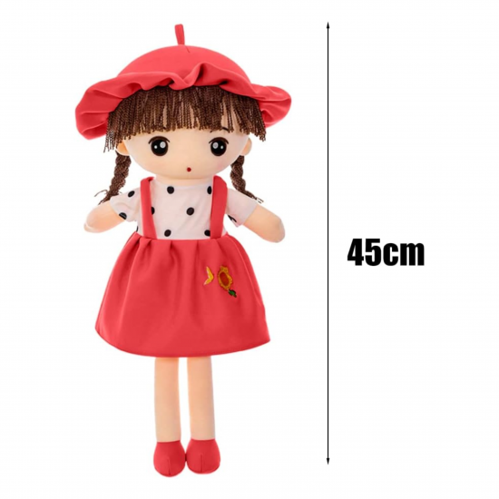 Мека кукла Мария с червена рокля, 45 см