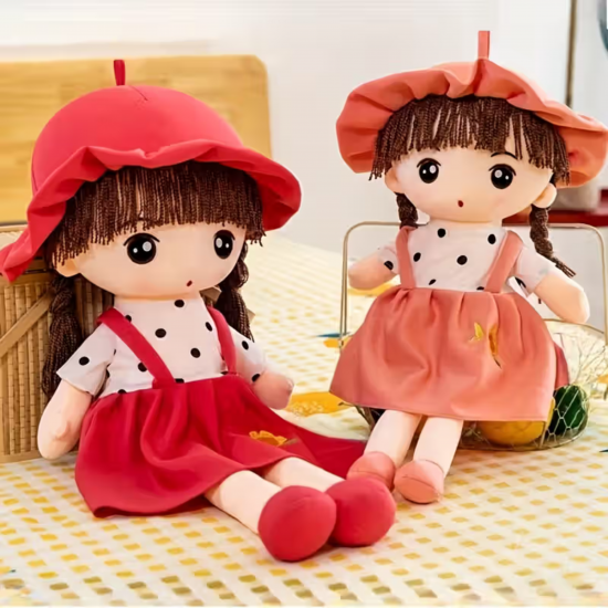 Мека кукла Мария с червена рокля, 45 см