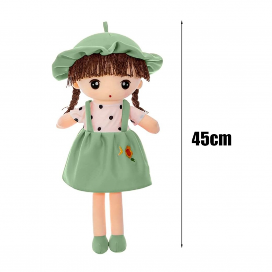 Мека кукла Мария със зелена рокля, 45 см