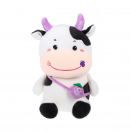 Плюшена кравичка с лилави рогца, 30 см