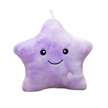 Плюшена звезда с LED светлини, лилава, 30 см