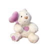 Плюшено мече с лилав балон сърце, 25 см