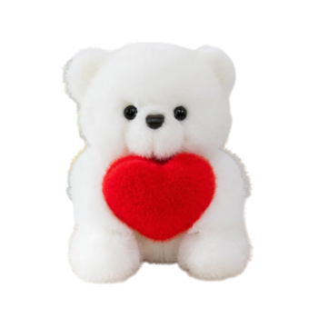 Плюшено мече Амор, бяло, 20 см