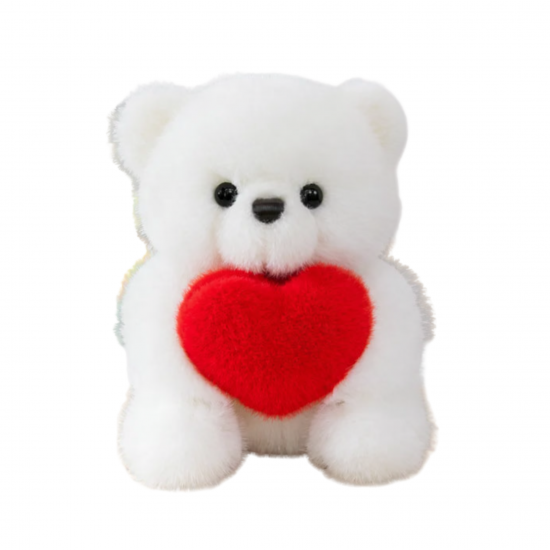 Плюшено мече Амор, бяло, 20 см