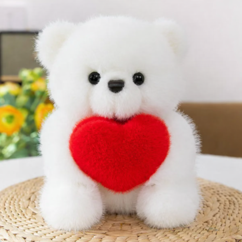 Плюшено мече Амор, бяло, 20 см