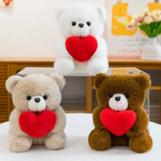 Плюшено мече Амор, бяло, 20 см