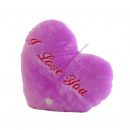 Плюшено сърце с LED светлини, лилаво, 30 см Плюшено сърце с LED светлини, лилаво, 30 см