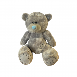 Плюшен ключодържател мече Дарин, сиво, 11 см