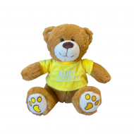 Плюшено мече Happy Birthday, тъмно кафяво, 20 см