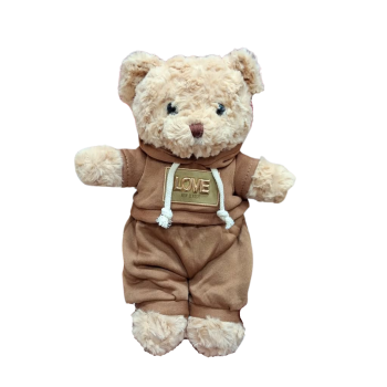 Плюшено мече с кафява дрешка LOVE, кафяво, 30 см