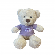 Плюшено мече Ради с лилава тениска I love you, екрю, 25 см