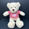 Плюшено мече Ради с розова тениска I love you, екрю, 25 см