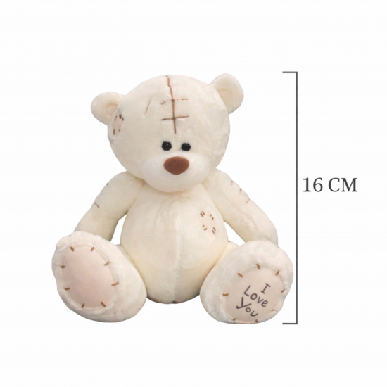 Плюшено мече Дарко, екрю, 16 см