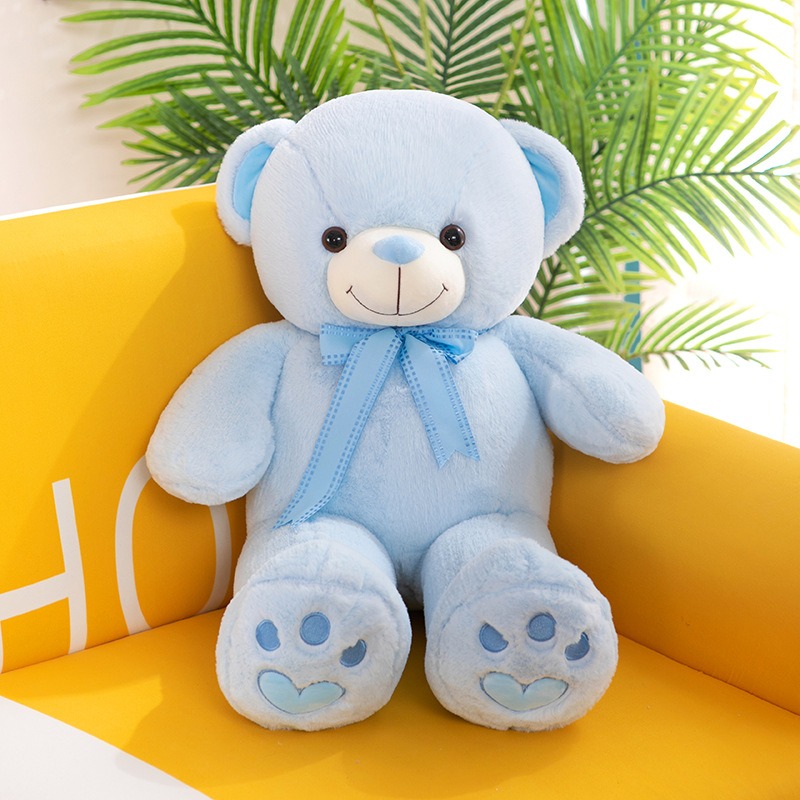 Плюшено мече Слънчо, синьо, 55 см