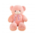 Плюшено мече Слънчо с надписана панделка, розово, 55 см