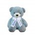 Плюшено мече с надписана панделка, синьо, 100 см